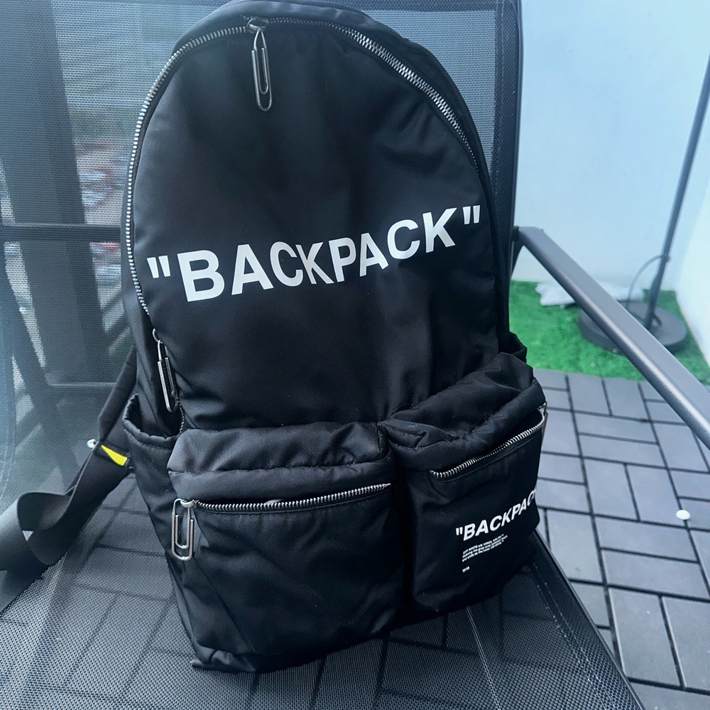 Off-White Black Backpack With White Lettering - image 5